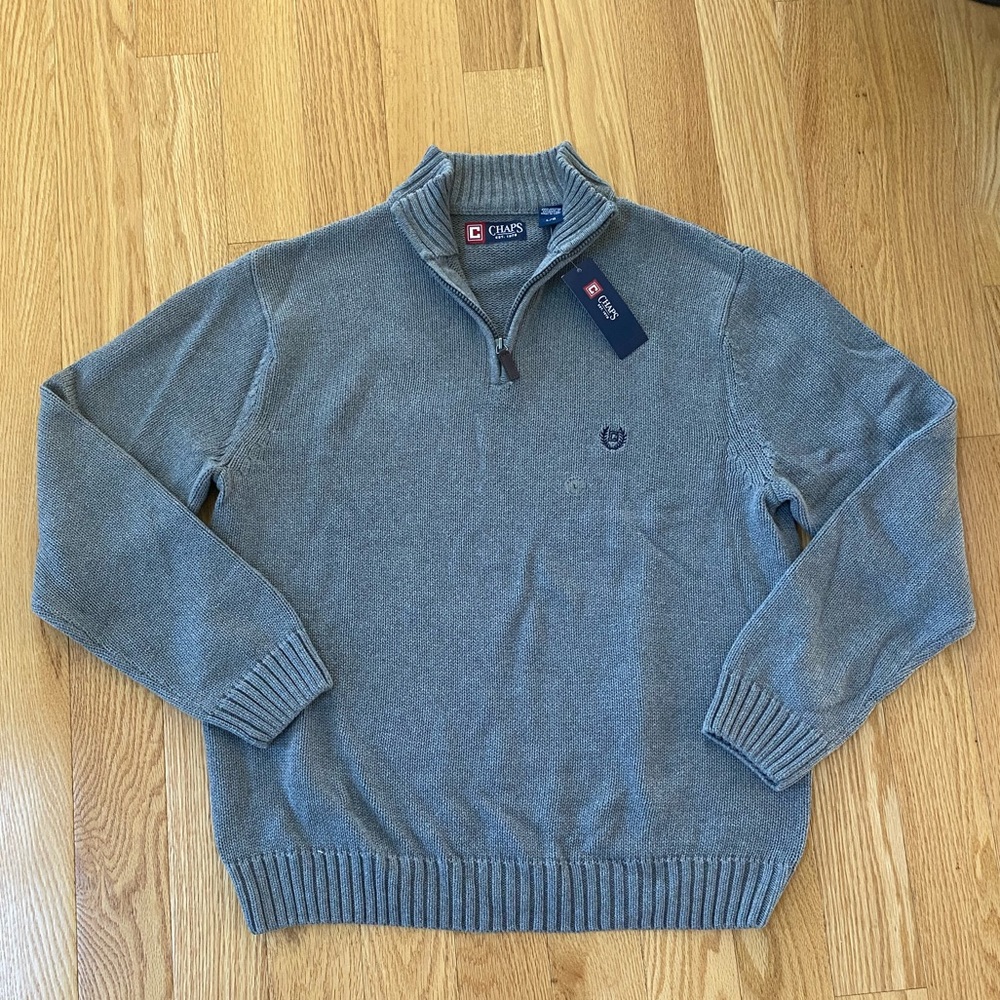 ❄️Chaps (L) Grey Zip Up/Pullover❄️